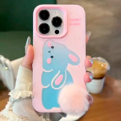 #Mk - Korean Plush Tail Rabbit Case - iPhone