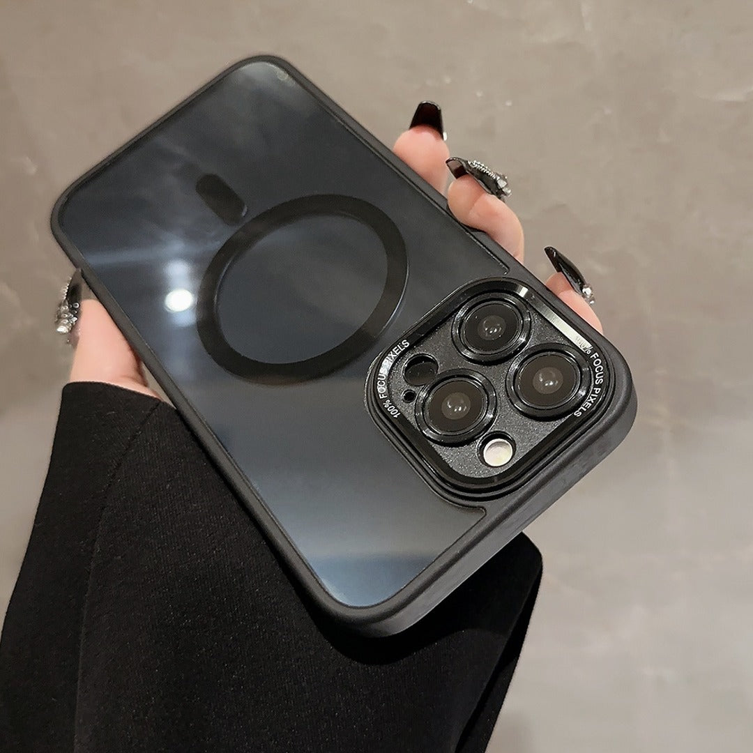 #MK- Luxury Clear Metal Frame Case -iPhone
