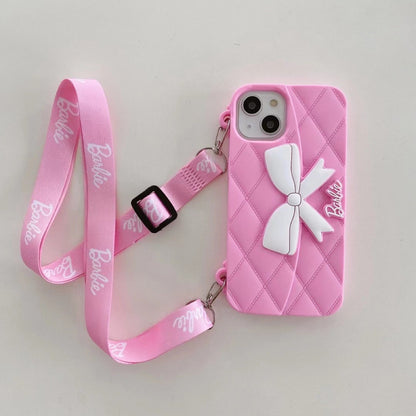 #MK -  Chic Bow Wallet Case With Sling - iPhone