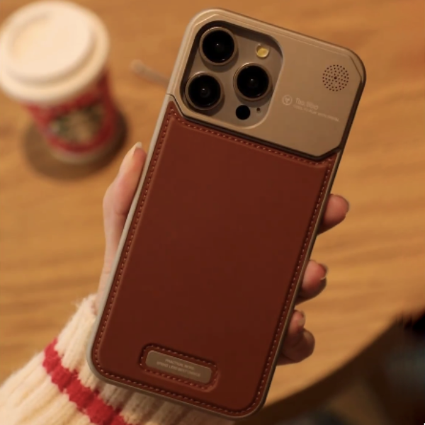 #MK - Tech Leather Metal Guardian Case - iPhone
