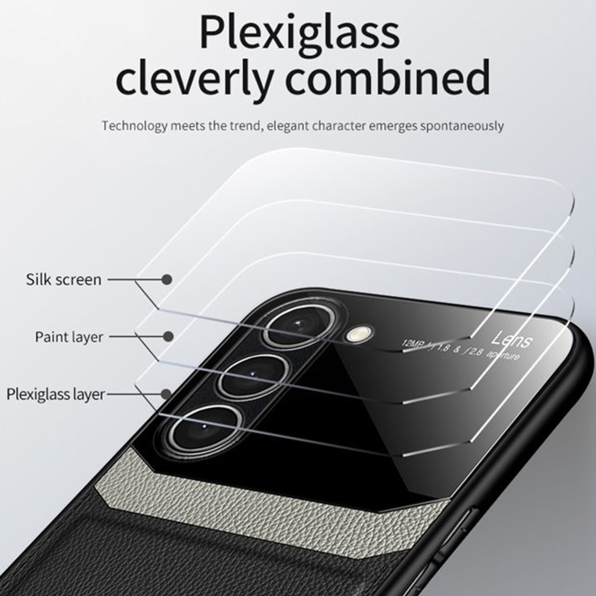 #MK - Ultra Sleek Slim Leather Glass Case - Samsung