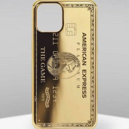 #MK - AMEX Pattern Gold Plated Case - iPhone