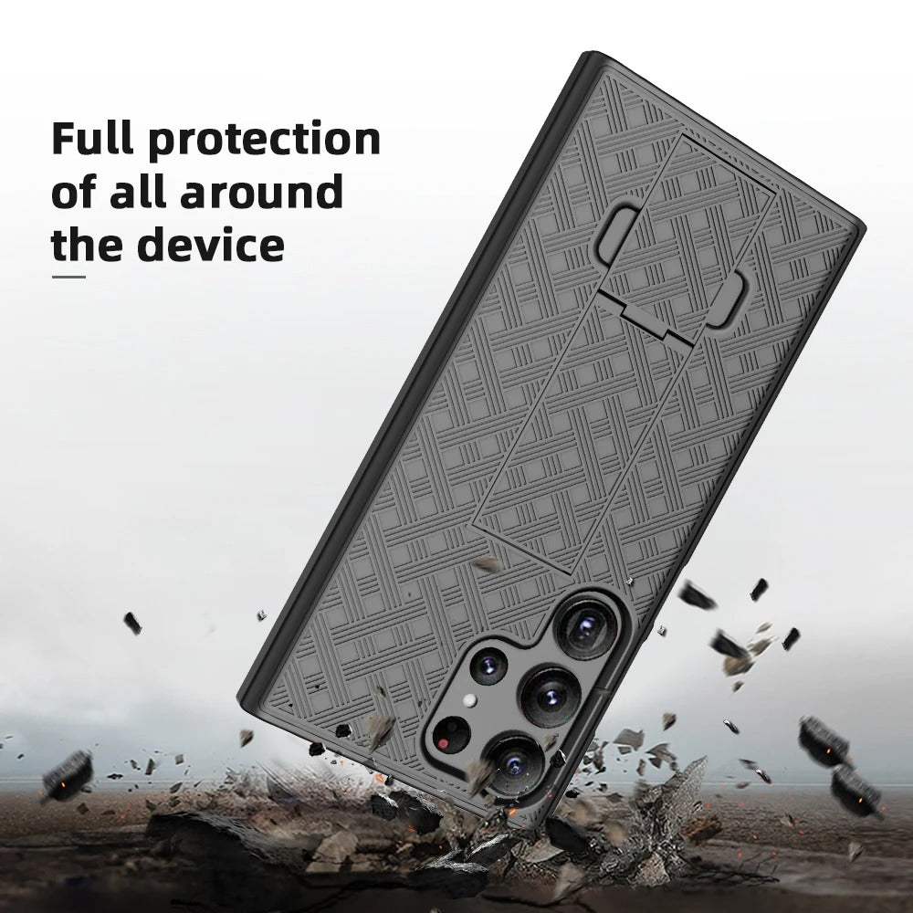 #MK - Hybrid Belt Clip Kickstand Case - Samsung