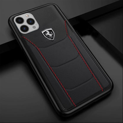 iPhone 13 Pro Max Genuine Leather Ferrari Case