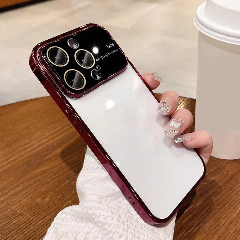 Luxury Plating Transparent Window Lens Case - iPhone