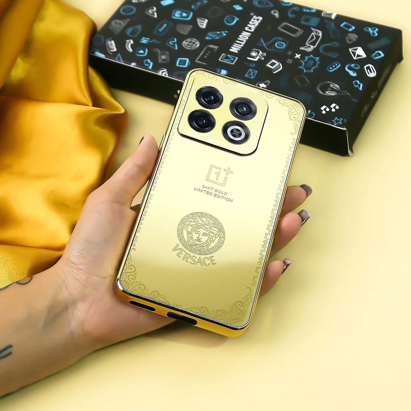 OnePlus 10 Pro Crafted Gold Versace Luxurious Camera Protective Case