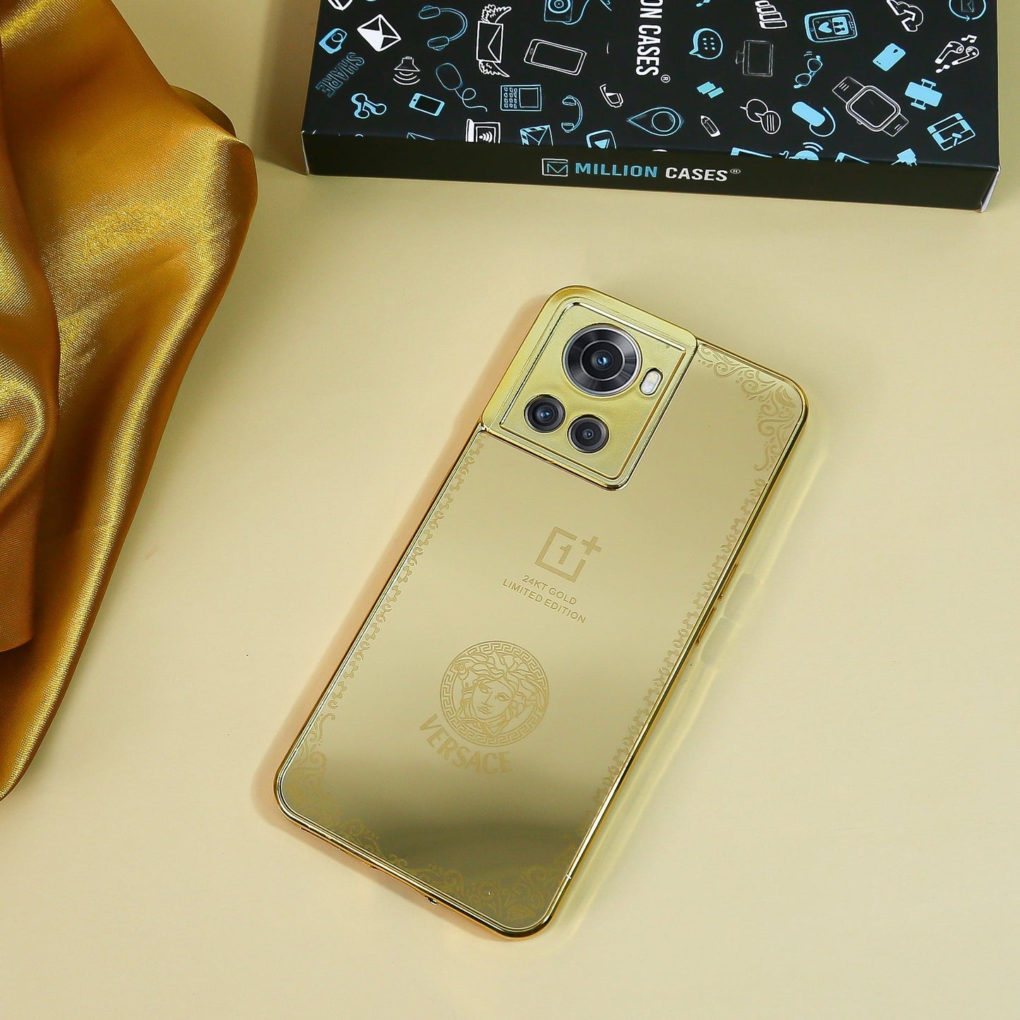 OnePlus 10R Crafted Gold Versace Luxurious Camera Protective Case