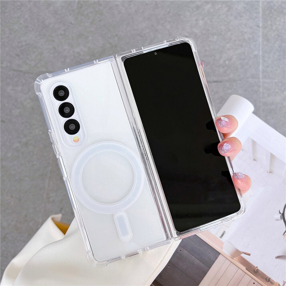 Galaxy Z Fold4 Anti-Knock TPU Transparent MagSafe Case