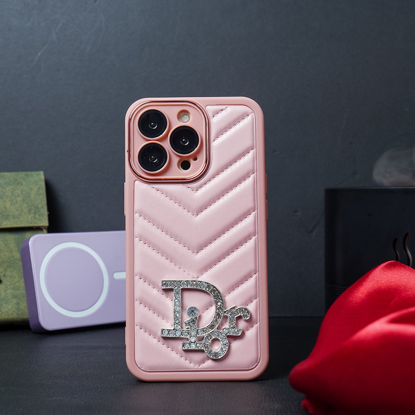 Luxury Dior Logo Shiny Case - iPhone