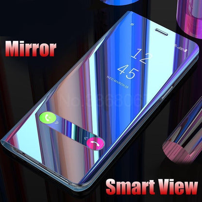 Galaxy M42 Mirror Clear View Flip Case