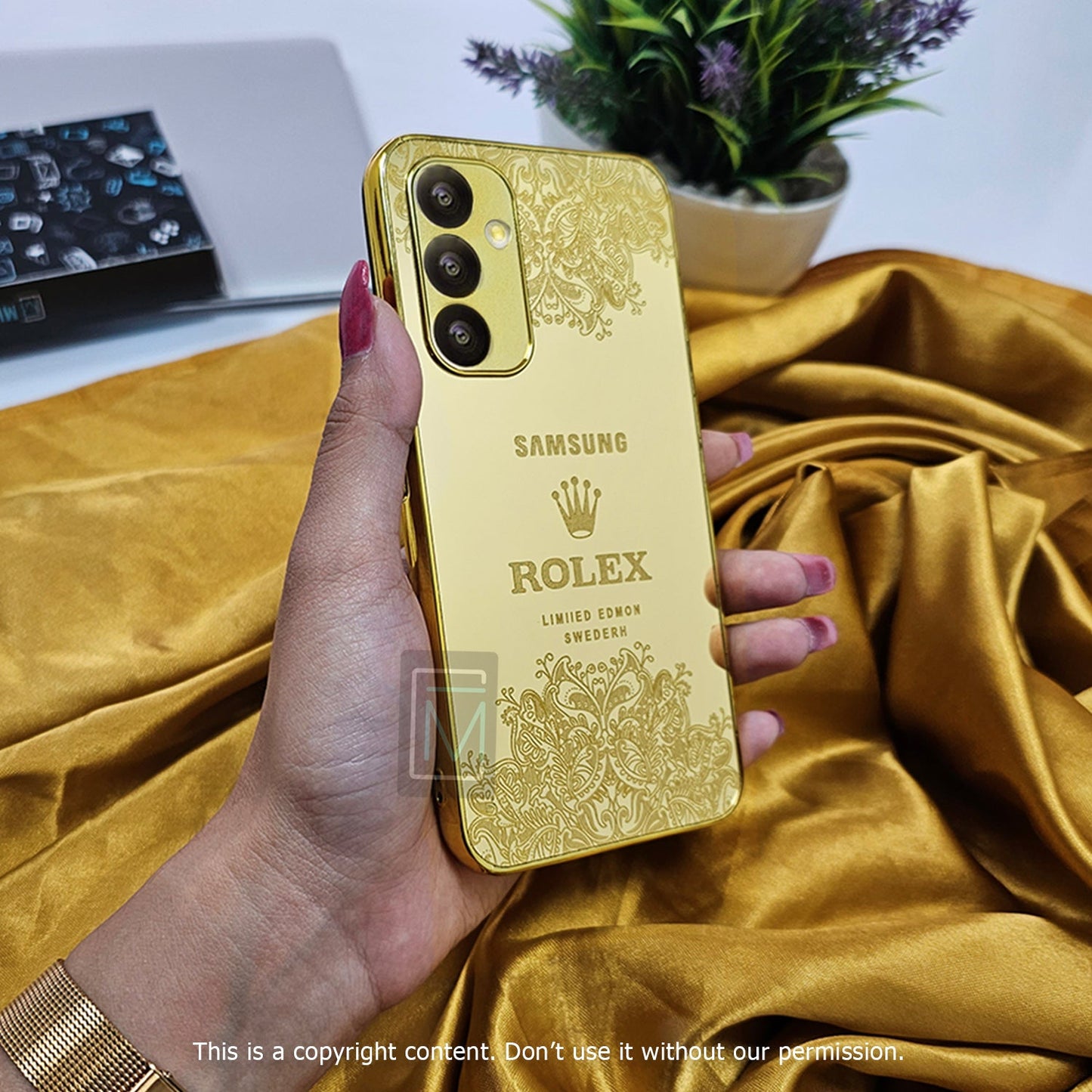 Galaxy A Series Crafted Gold Luxurious Camera Protective Case