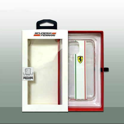 Ferrari ® iPhone 11 Pro Max  Fiorano White Strip Clear back cover
