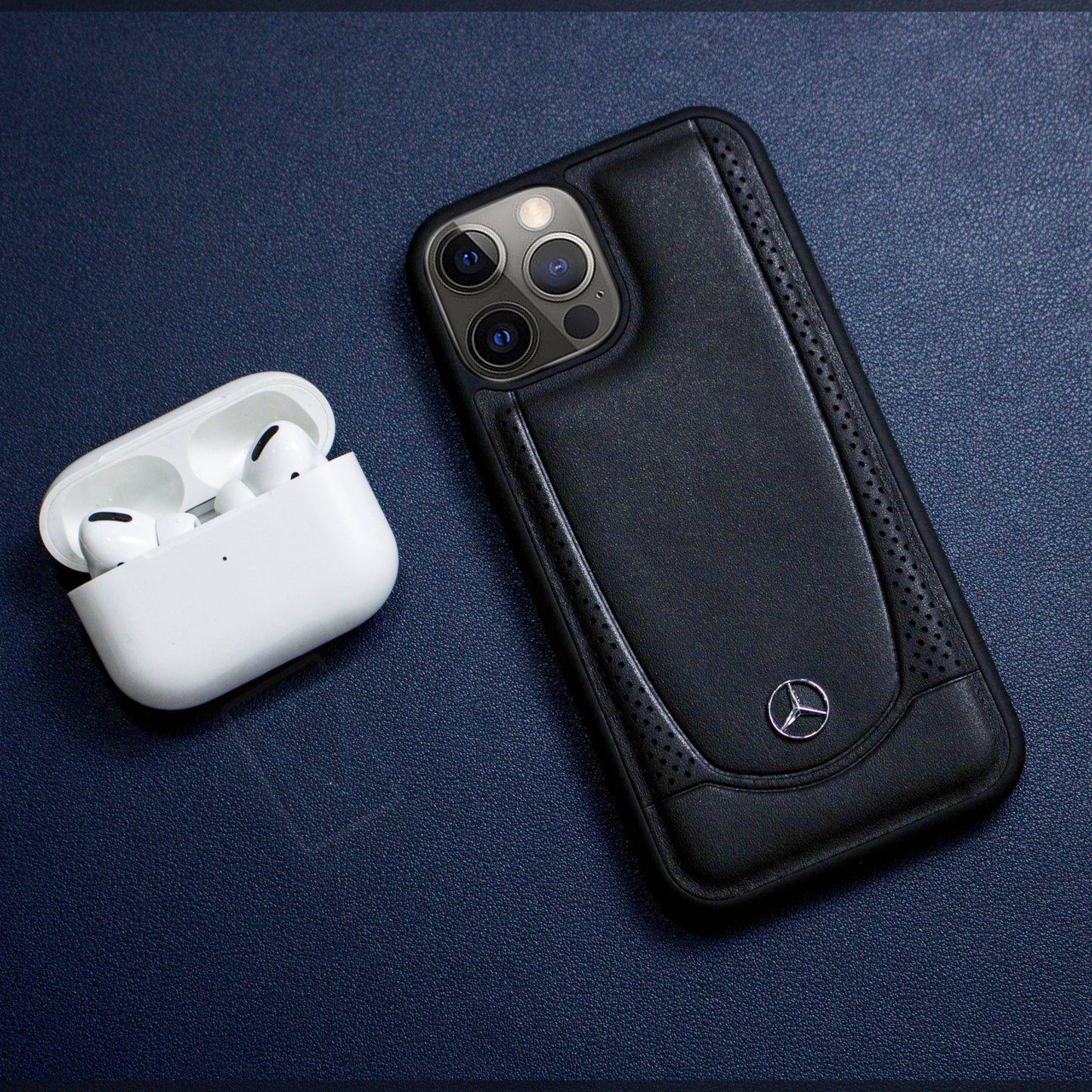 Mercedes Benz ® iPhone 12 Pro Genuine Leather Case