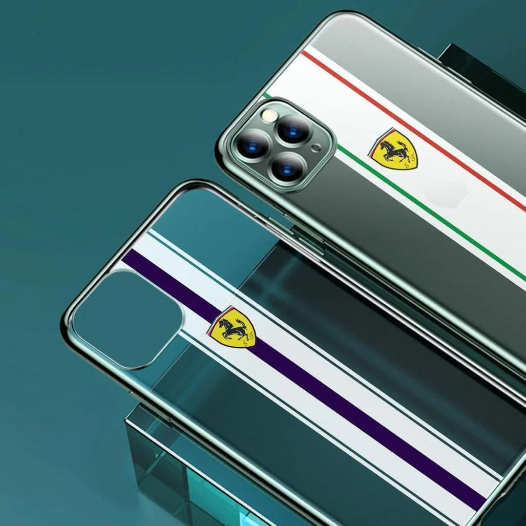 Ferrari ® iPhone 11 Series Fiorano White Strip Clear back cover