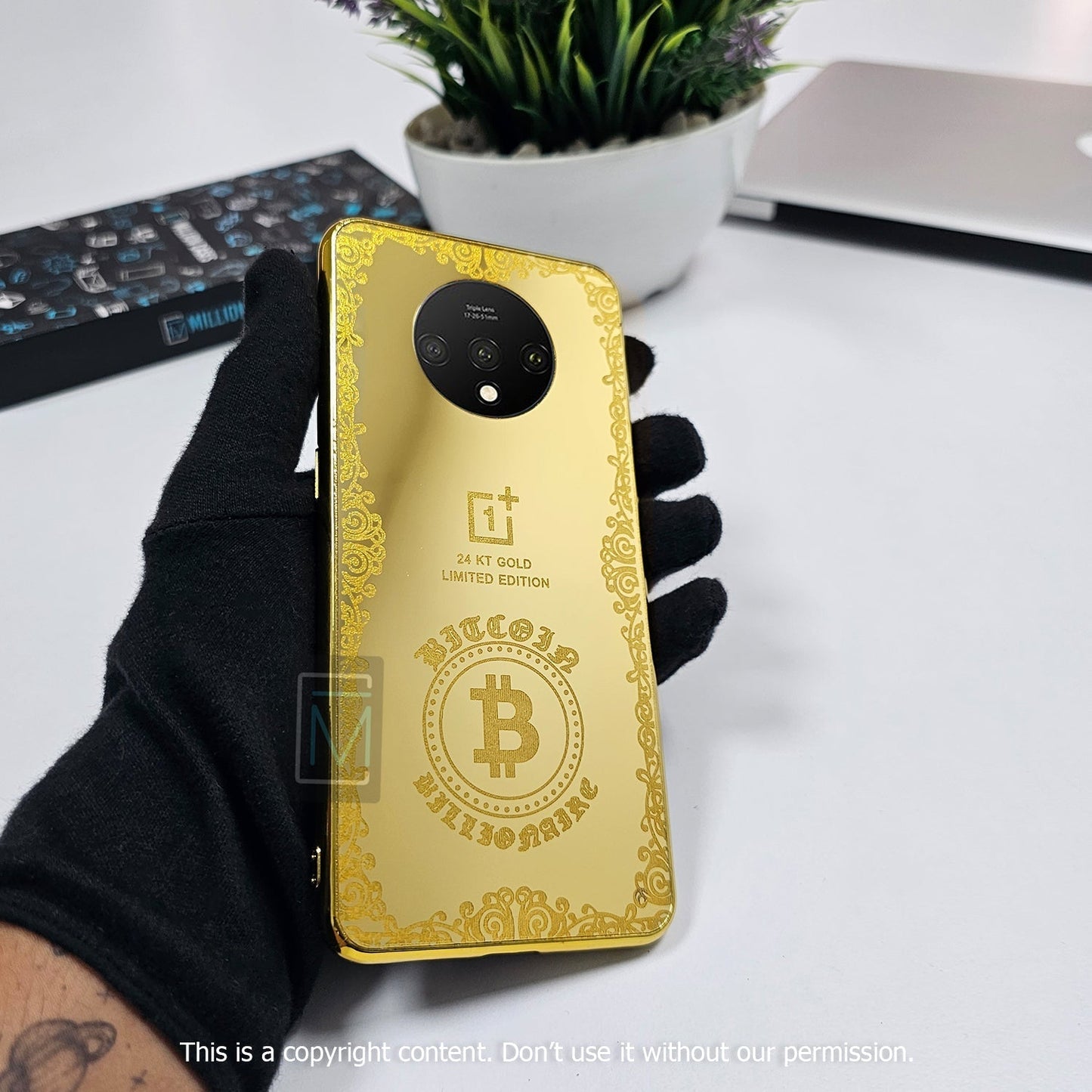 OnePlus 7T Crafted Gold Bitcoin Luxurious Camera Protective Case