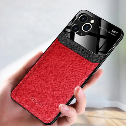 iPhone 12 Series (3 in 1 Combo) Leather Lens Case + Tempered Glass + Camera Lens Protector