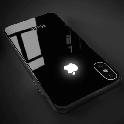 iPhone XS LED Logo Glass Back Case