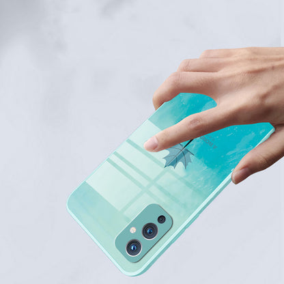 OnePlus 9 Watercolor Mapple Leaf Glass Case