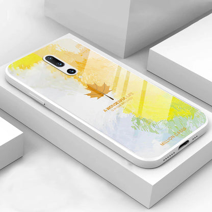 OnePlus 7 Pro Watercolor Mapple Leaf Glass Case