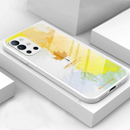 OnePlus 9R Watercolor Mapple Leaf Glass Case