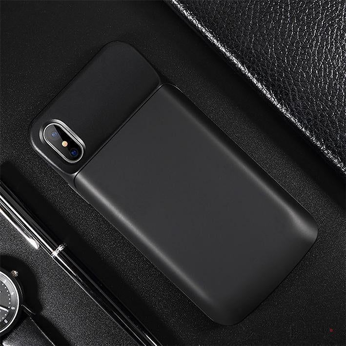 iPhone XS Max (3 in 1 Combo) 5000 mAh Battery Shell Case + Tempered Glass + Camera Lens Guard