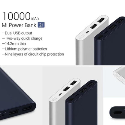 Mi ® 10000mAh Power Bank 2i With Dual USB Output