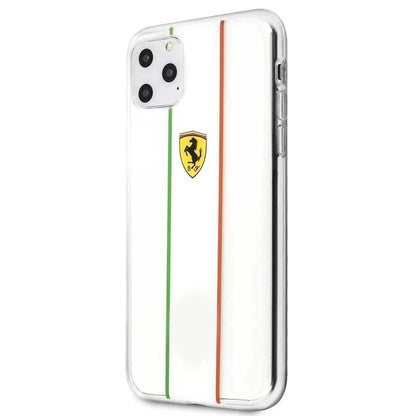 Ferrari ® iPhone 11 Series Fiorano White Strip Clear back cover