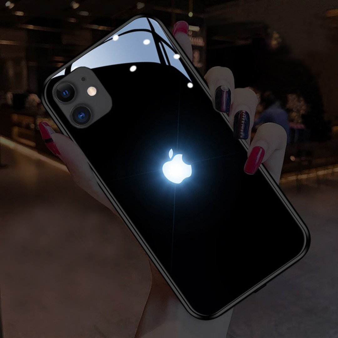 iPhone 12 Mini LED Logo Glass Back Case