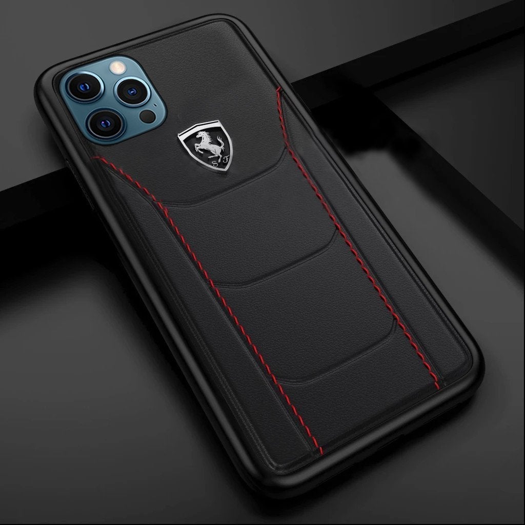 Ferrari ® iPhone 12 Pro Max Genuine Leather Crafted Limited Edition Case