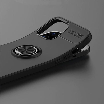 iPhone 12 Series (3 in 1 Combo) Metallic Ring Case + Tempered Glass + Earphones