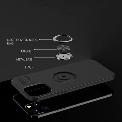 iPhone 12 Pro Max Metallic Finger Ring Holder Matte Case