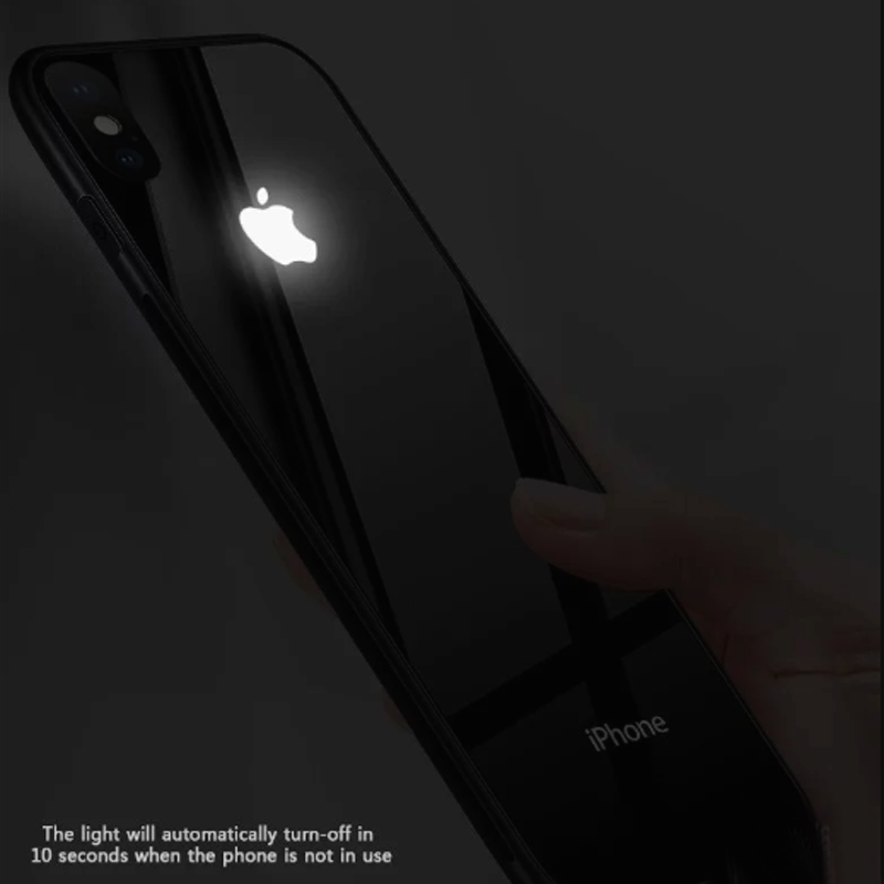 iPhone XS Max LED Logo Glass Back Case