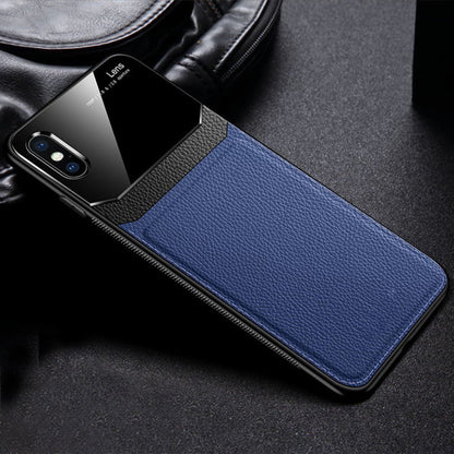 iPhone XS Max Sleek Slim Leather Glass Case