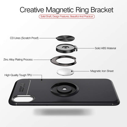 iPhone XS Max Metallic Finger Ring Holder Matte Case