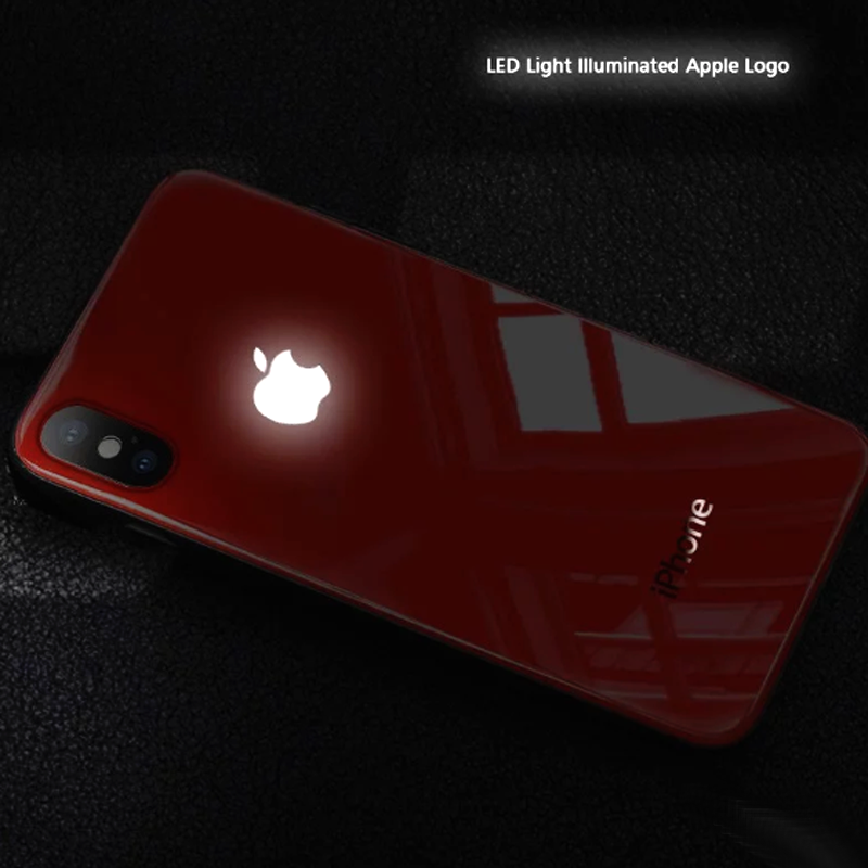 iPhone XS Max LED Logo Glass Back Case