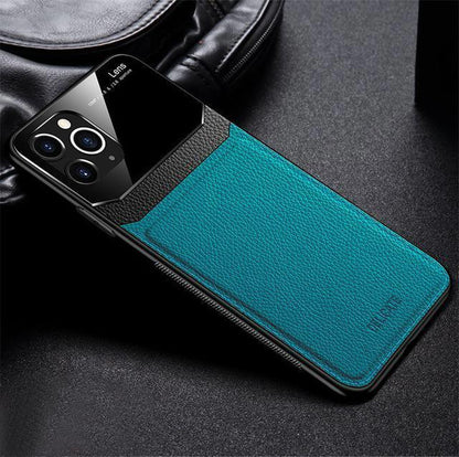 iPhone 11 Pro Max Sleek Slim Leather Glass Case