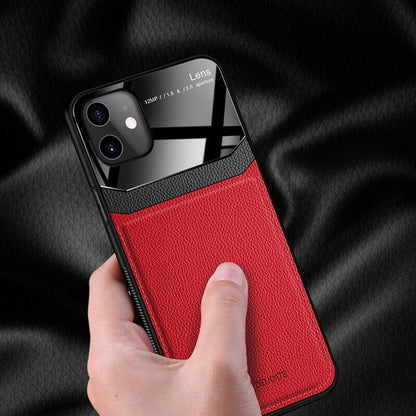 iPhone 12 Sleek Slim Leather Glass Case