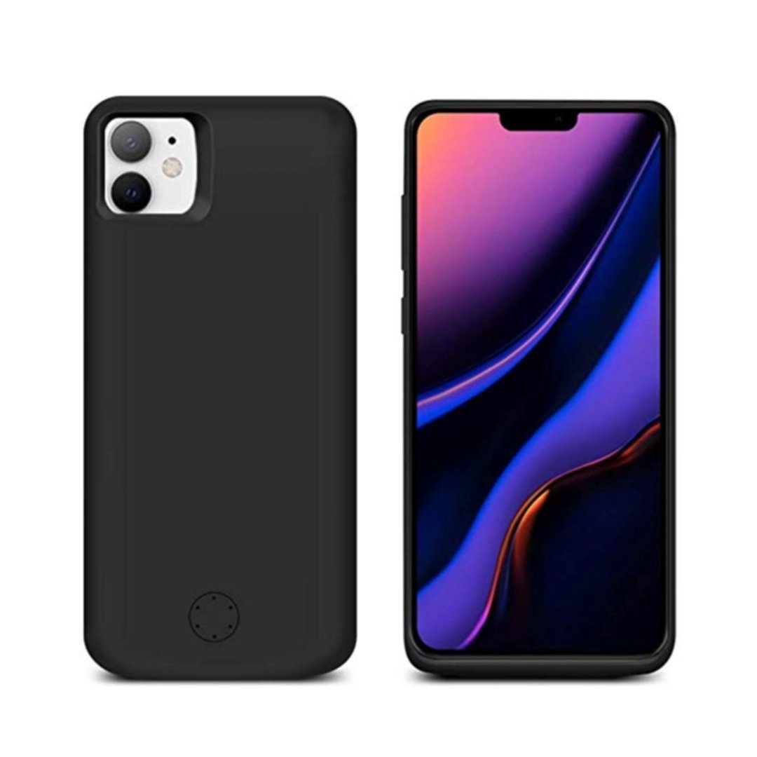 iPhone 11 Pro Max (3 in 1 Combo) 5000 mAh Battery Shell Case + Tempered Glass + Camera Lens Guard