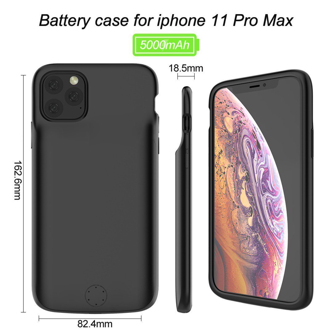 iPhone 11 Series (3 in 1 Combo) Battery Shell Case + Tempered Glass + Camera Lens Guard