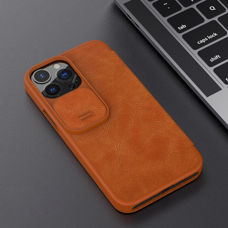 iPhone 13 Pro Max Camera Protection Leather Flip Case