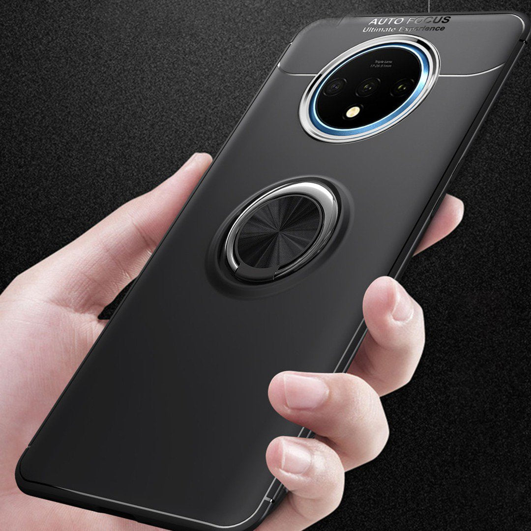 OnePlus 7T Metallic Finger Ring Holder Matte Case