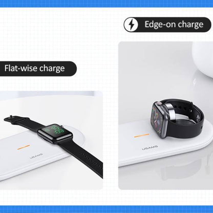 USAMS ® 2 in 1 Wireless Fast Charging Pad
