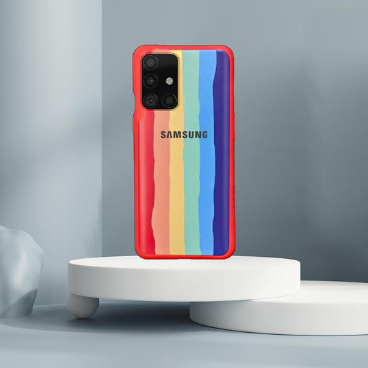 Galaxy A51 Rainbow Liquid Silicone Logo Case