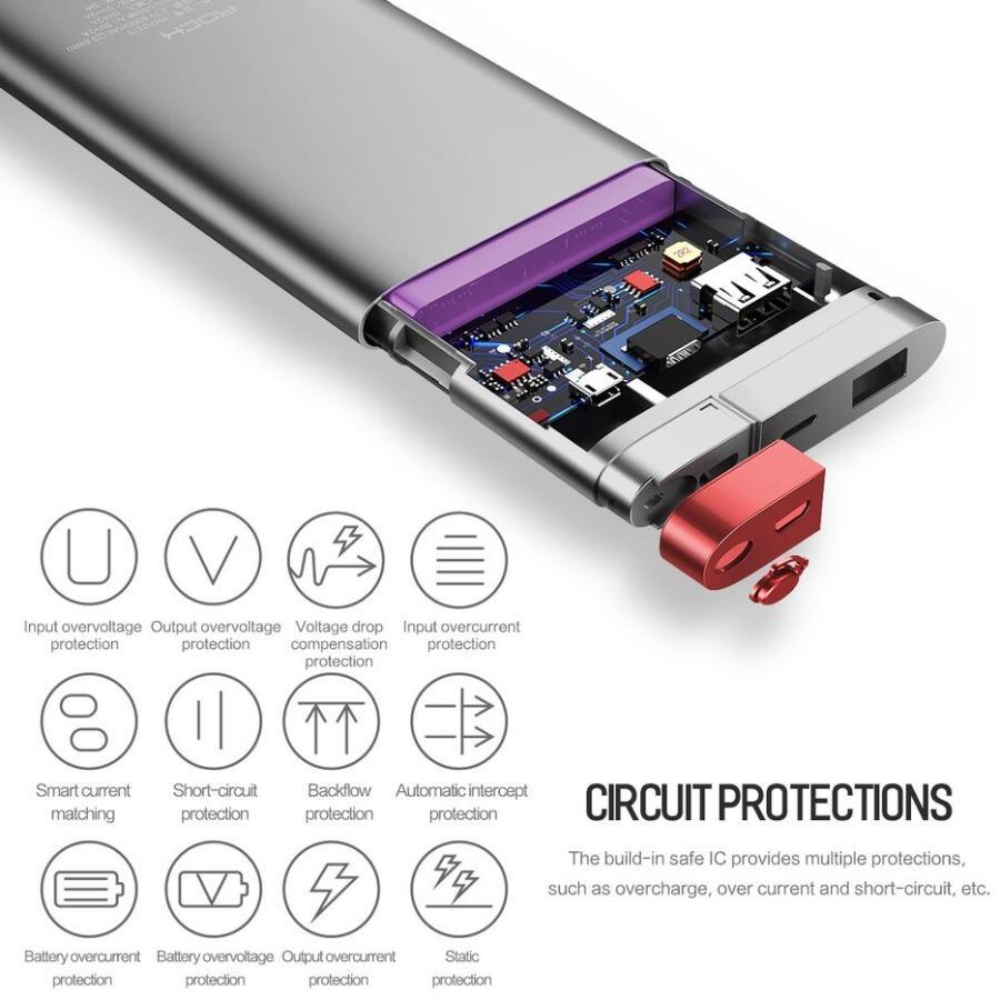 Rock ® 20000mAh Type-C & Micro Dual Input Portable Power Bank